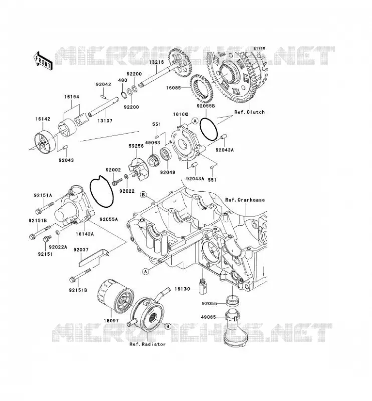 POMPE A HUILE/FILTRE &Agrave; HUILE Kawasaki MOTOS 1000 2004 Z1000  ZR1000-A2