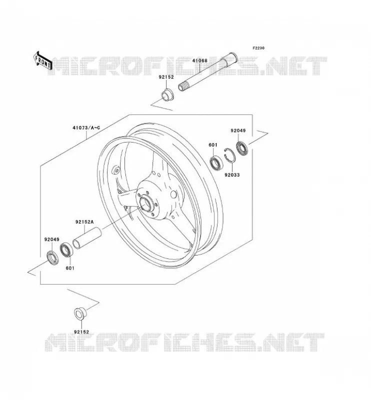 ROUE AVANT Kawasaki MOTOS 1000 2004 Z1000  ZR1000-A2
