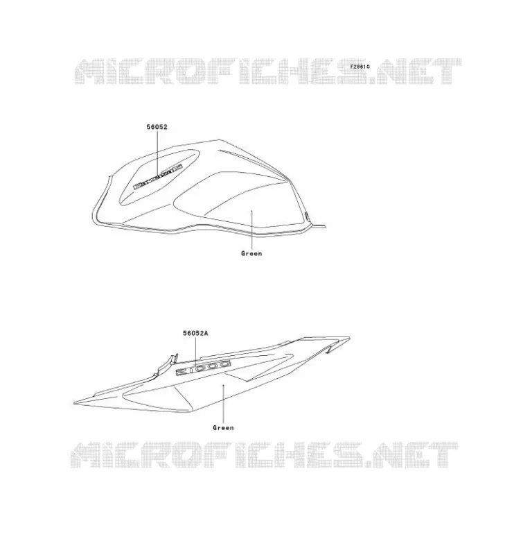 STICKER(GREEN) Kawasaki MOTOS 1000 2004 Z1000  ZR1000-A2