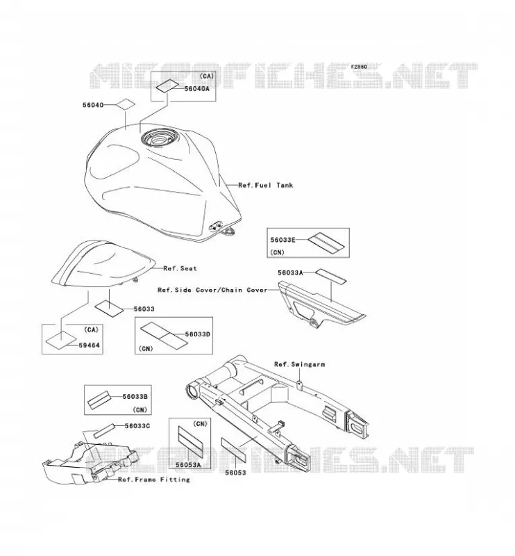 LABEL Kawasaki MOTOS 1000 2004 Z1000  ZR1000-A2