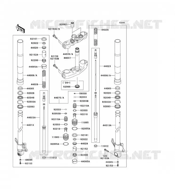 FOURCHE Kawasaki MOTOS 1000 2004 Z1000  ZR1000-A2H