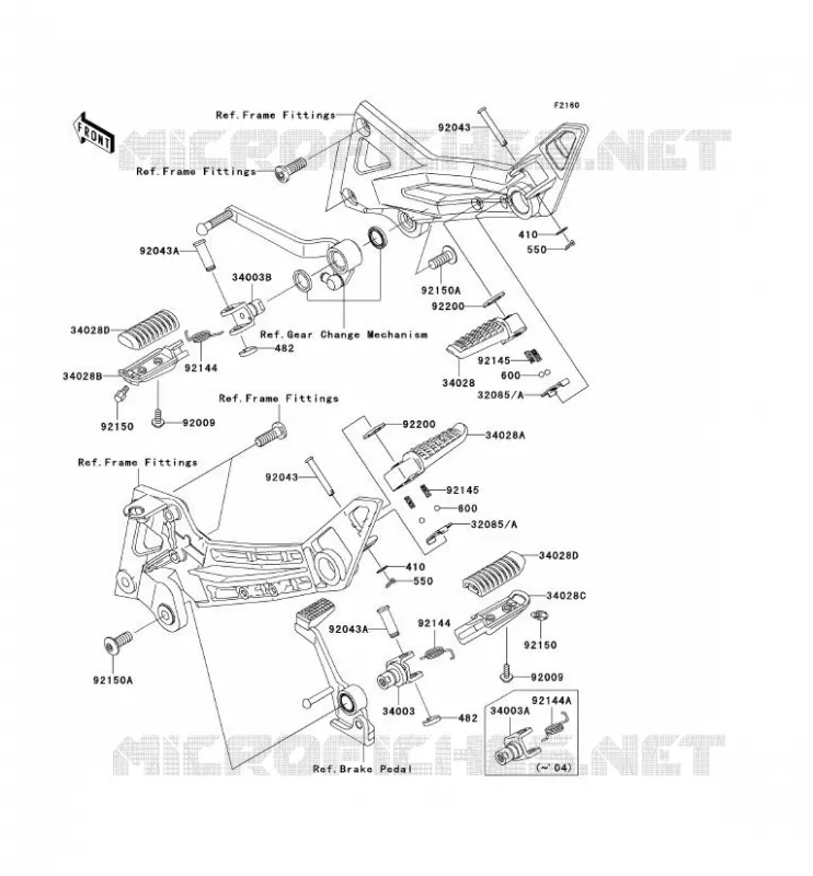 REPOSE PIED Kawasaki MOTOS 1000 2005 Z1000  ZR1000-A3H
