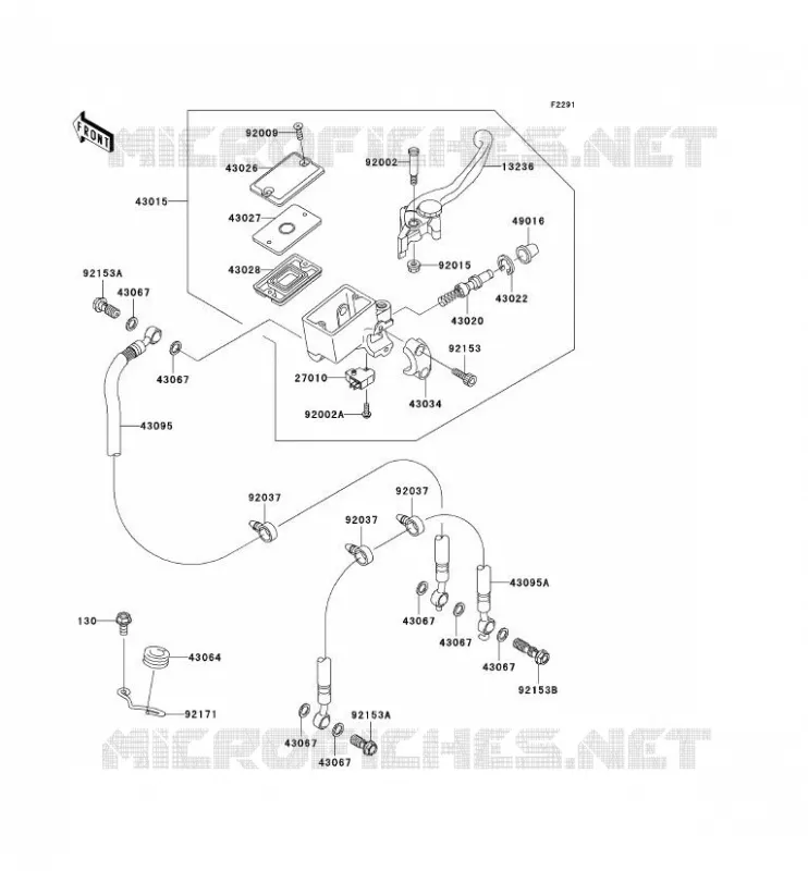 MAITRE CYLINDRE AV Kawasaki MOTOS 1000 2006 Z1000  ZR1000A6F