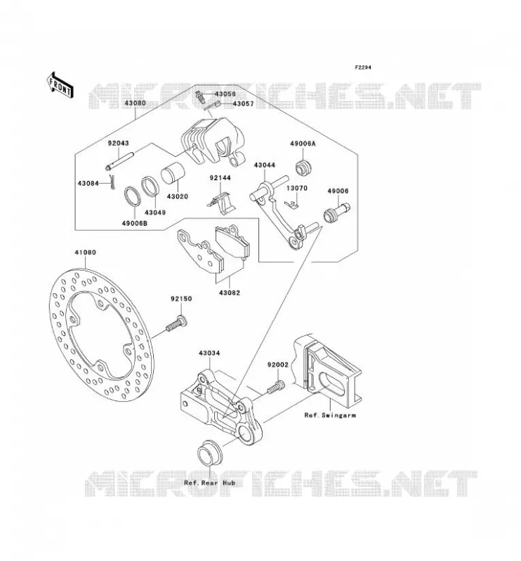 FREIN ARRIERE Kawasaki MOTOS 1000 2006 Z1000  ZR1000A6F