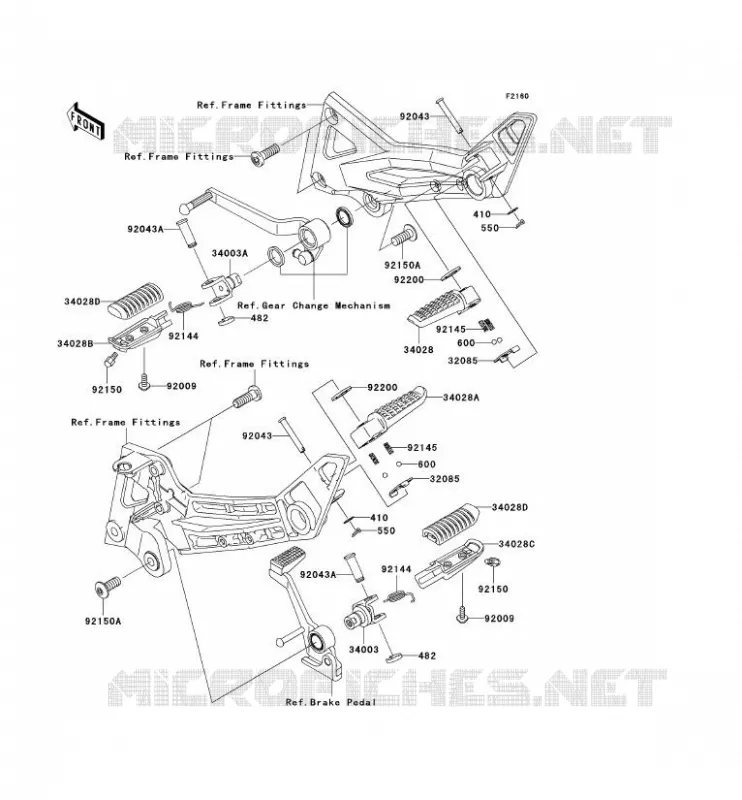 REPOSE PIED Kawasaki MOTOS 1000 2006 Z1000  ZR1000A6F