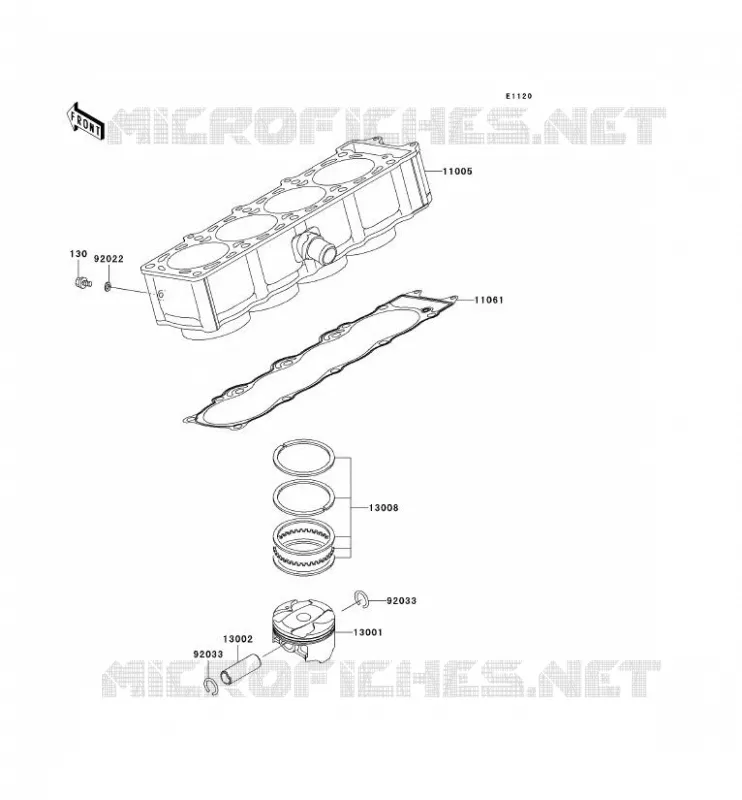 CYLINDRE/PISTON Kawasaki MOTOS 1000 2006 Z1000  ZR1000A6F