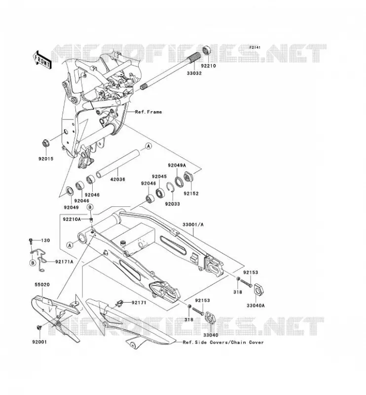 BRAS OSCILLANT Kawasaki MOTOS 1000 2007 Z1000  ZR1000B7F