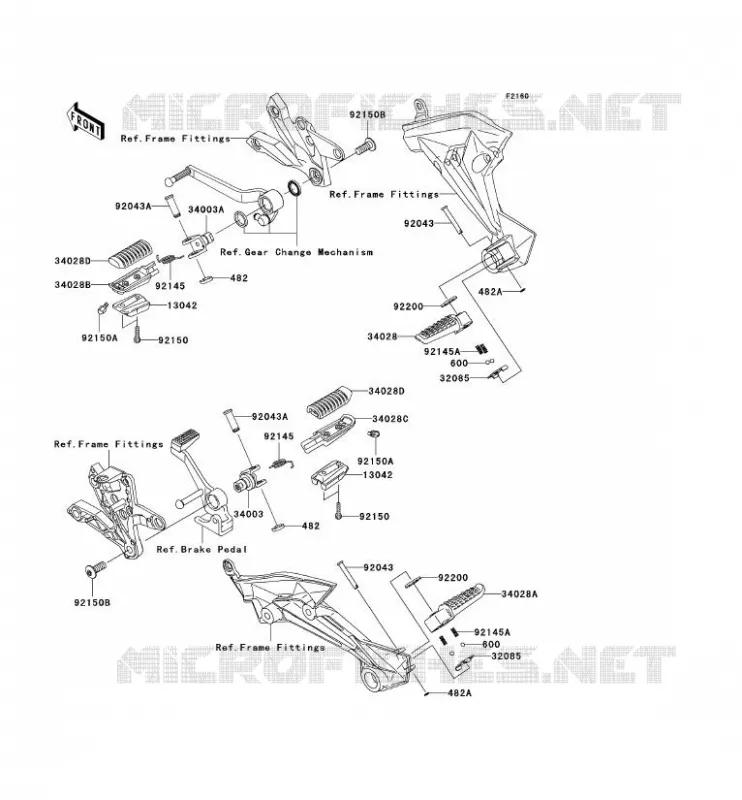 REPOSE PIED Kawasaki MOTOS 1000 2007 Z1000  ZR1000B7F
