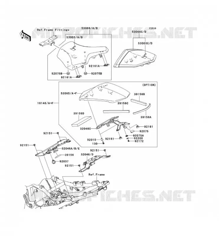 SELLE Kawasaki MOTOS 1000 2007 Z1000  ZR1000B7F
