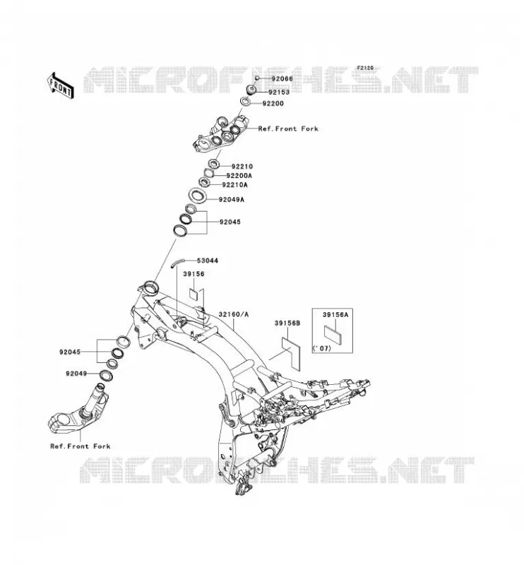CH&Acirc;SSIS Kawasaki MOTOS 1000 2007 Z1000  ZR1000B7F