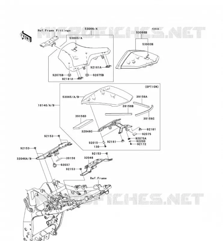 SELLE Kawasaki MOTOS 1000 2008 Z1000  ZR1000B8F
