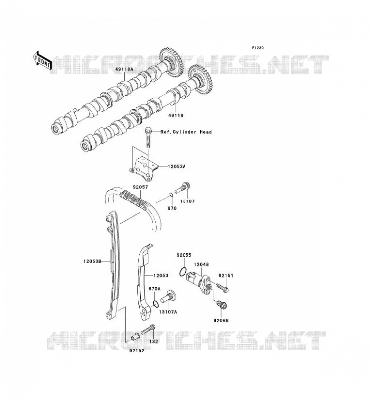 ARBRE A CAME/TENDEUR Kawasaki MOTOS 1000 2008 Z1000  ZR1000B8F