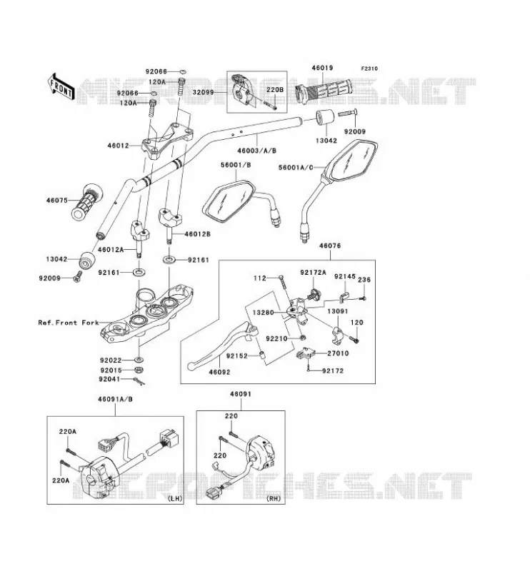 GUIDON Kawasaki MOTOS 1000 2008 Z1000  ZR1000B8F