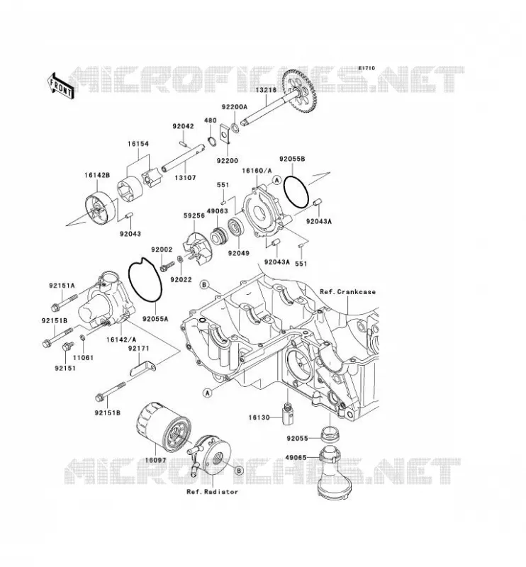 POMPE A HUILE Kawasaki MOTOS 1000 2009 Z1000  ZR1000B9F