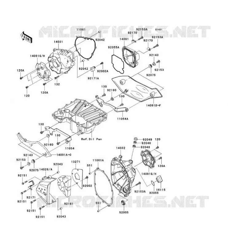 COUVERCLES MOTEUR Kawasaki MOTOS 1000 2007 Z1000 ABS  ZR1000C7F