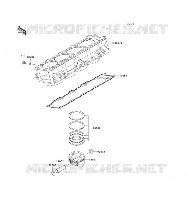 CYLINDRE/PISTON Kawasaki MOTOS 1000 2007 Z1000 ABS  ZR1000C7F