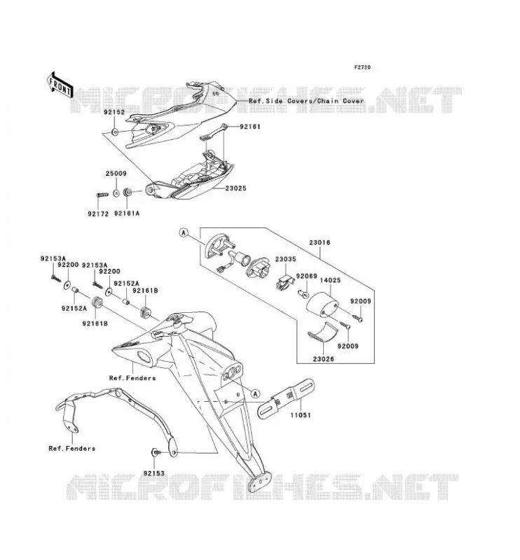 FEUX ARRI&Egrave;RE(S) Kawasaki MOTOS 1000 2007 Z1000 ABS  ZR1000C7F