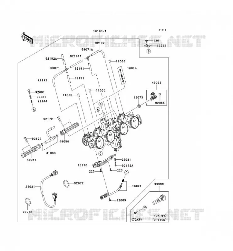 CARBU Kawasaki MOTOS 1000 2007 Z1000 ABS  ZR1000C7F