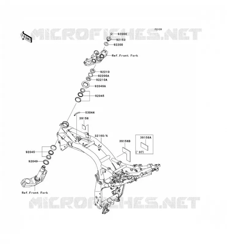 CH&Acirc;SSIS Kawasaki MOTOS 1000 2008 Z1000 ABS  ZR1000C8F