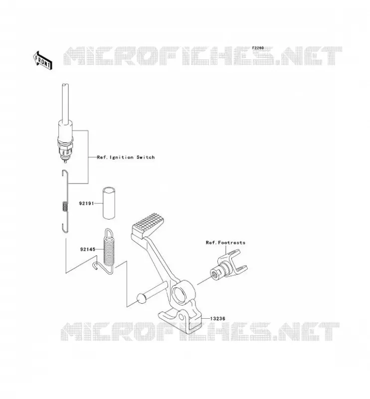 PEDALE DE FREIN Kawasaki MOTOS 1000 2008 Z1000 ABS  ZR1000C8F