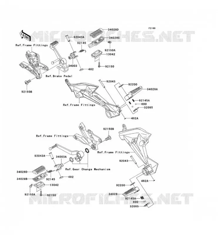 REPOSE PIED Kawasaki MOTOS 1000 2008 Z1000 ABS  ZR1000C8F