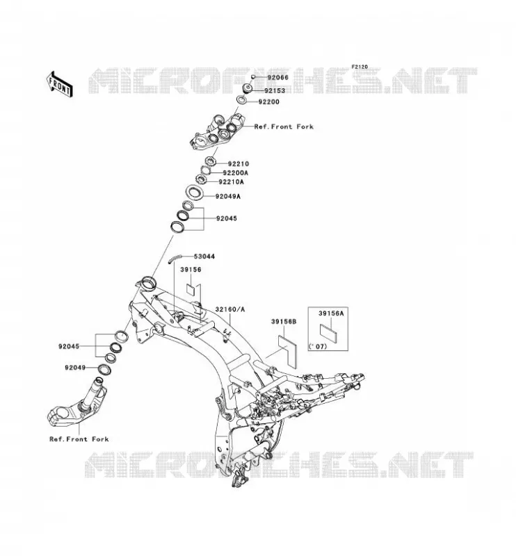 CH&Acirc;SSIS Kawasaki MOTOS 1000 2009 Z1000 ABS  ZR1000C9F