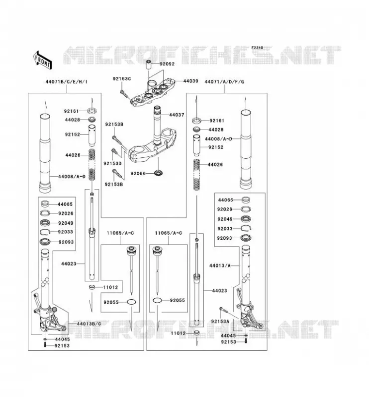 FOURCHE Kawasaki MOTOS 1000 2009 Z1000 ABS  ZR1000C9F