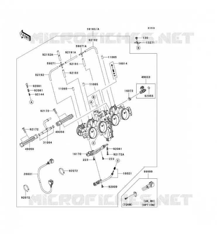CARBU Kawasaki MOTOS 1000 2009 Z1000 ABS  ZR1000C9F