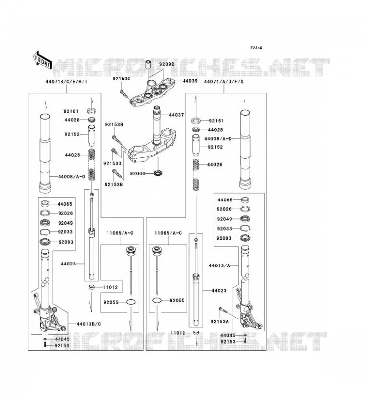 FOURCHE Kawasaki MOTOS 1000 2009 Z1000 ABS  ZR1000C9F