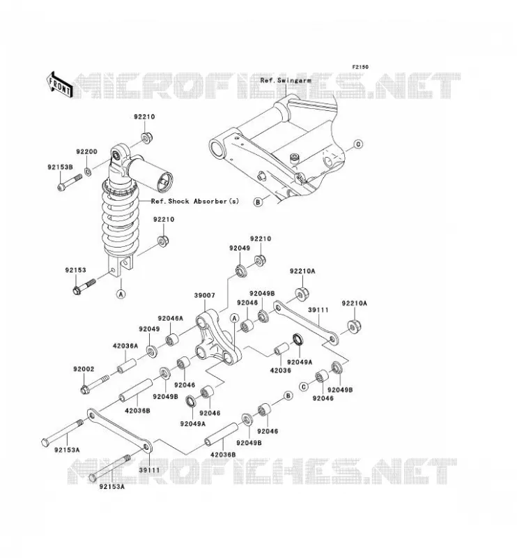 SUSPENSION Kawasaki MOTOS 1000 2009 Z1000 ABS  ZR1000C9F