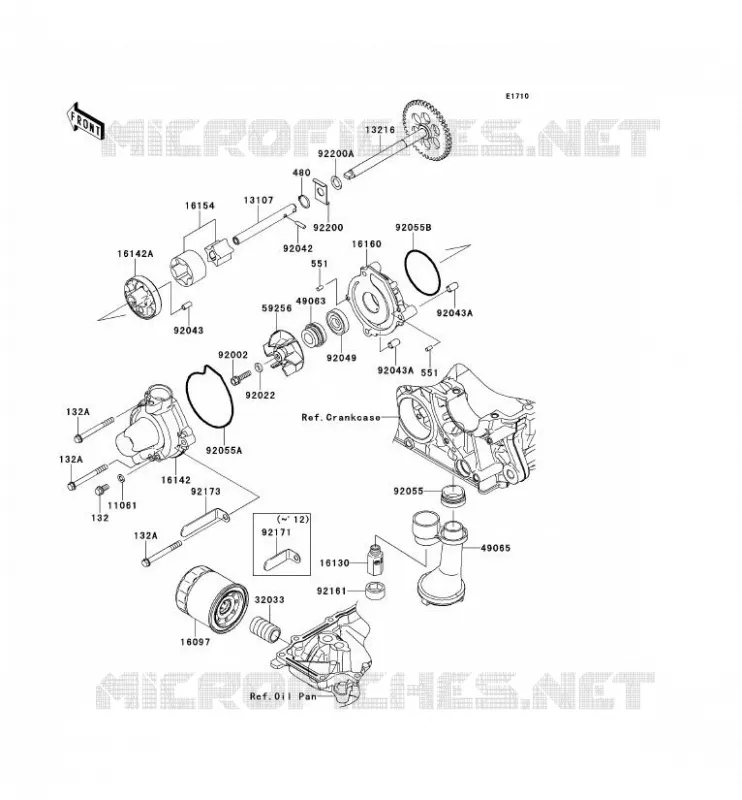 POMPE A HUILE/FILTRE &Agrave; HUILE Kawasaki MOTOS 1000 2010 Z1000  ZR1000DAF