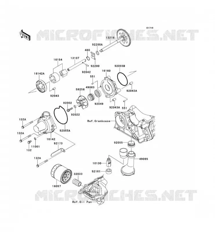 POMPE A HUILE Kawasaki MOTOS 1000 2010 Z1000  ZR1000DAS