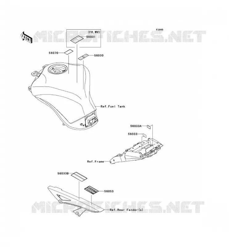 LABEL Kawasaki MOTOS 1000 2010 Z1000  ZR1000DAS