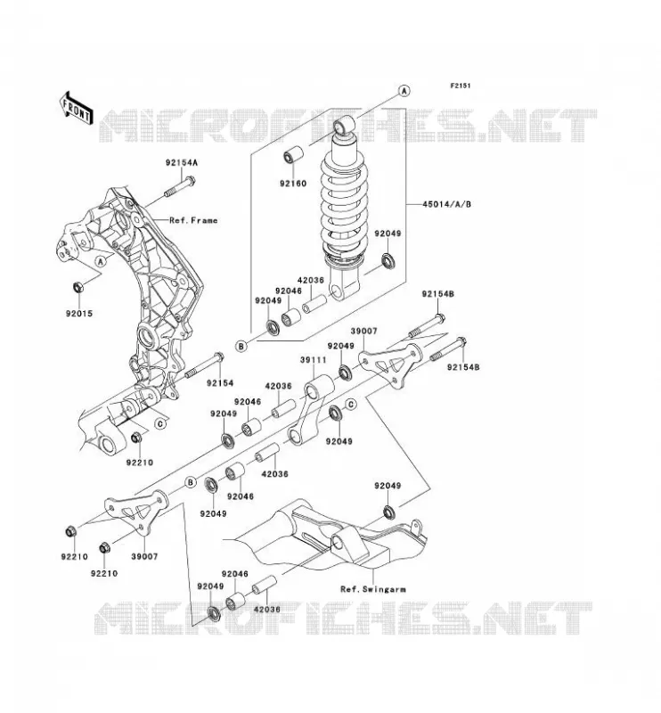SUSPENSION/AMORTISSEUR Kawasaki MOTOS 1000 2011 Z1000  ZR1000DBF