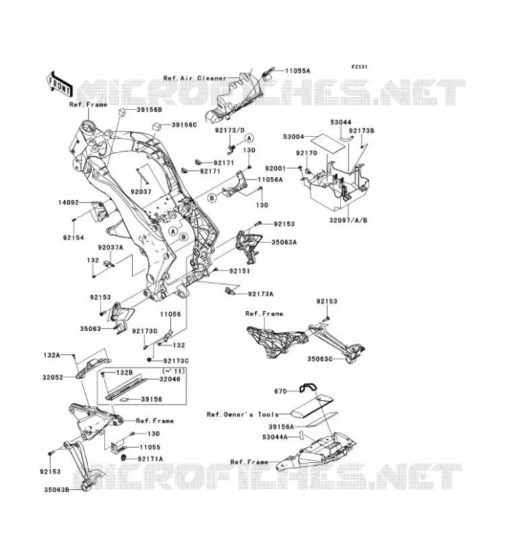 PIECE DE CADRE (COUVERTURE) Kawasaki MOTOS 1000 2011 Z1000  ZR1000DBF