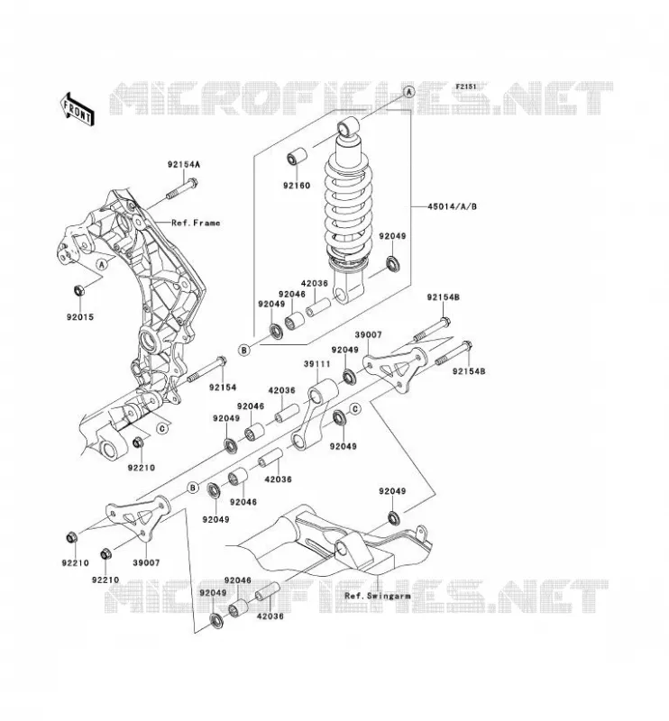 SUSPENSION/AMORTISSEUR Kawasaki MOTOS 1000 2011 Z1000  ZR1000DBF
