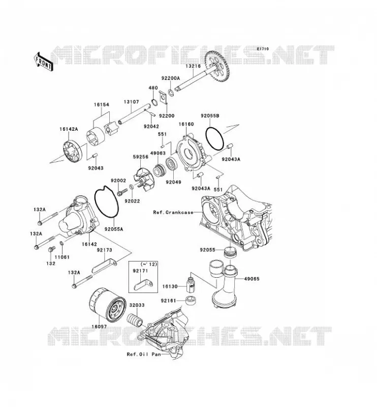 POMPE A HUILE/FILTRE &Agrave; HUILE Kawasaki MOTOS 1000 2012 Z1000  ZR1000DCF