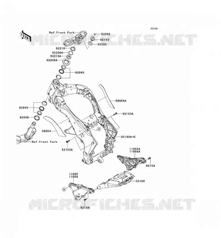 CH&Acirc;SSIS Kawasaki MOTOS 1000 2013 Z1000  ZR1000DDFA