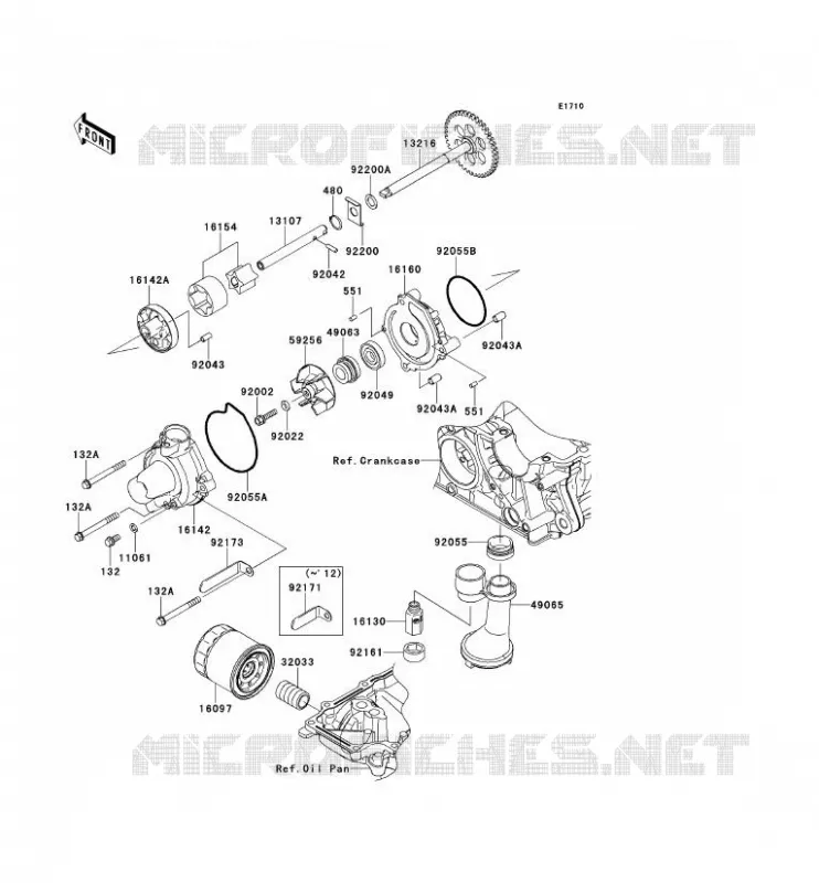 POMPE A HUILE/FILTRE &Agrave; HUILE Kawasaki MOTOS 1000 2013 Z1000  ZR1000DDFA