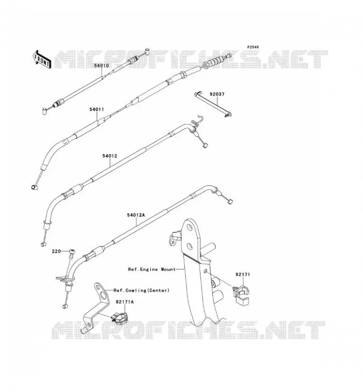 CABLES Kawasaki MOTOS 1000 2013 Z1000  ZR1000DDFA
