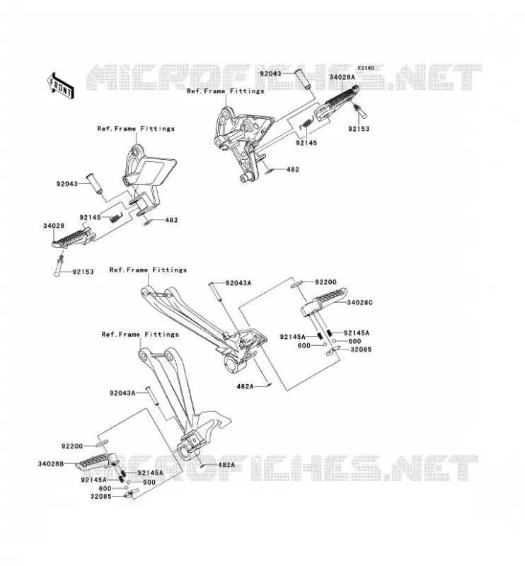 REPOSE PIED Kawasaki MOTOS 1000 2011 Z1000 ABS  ZR1000EBF