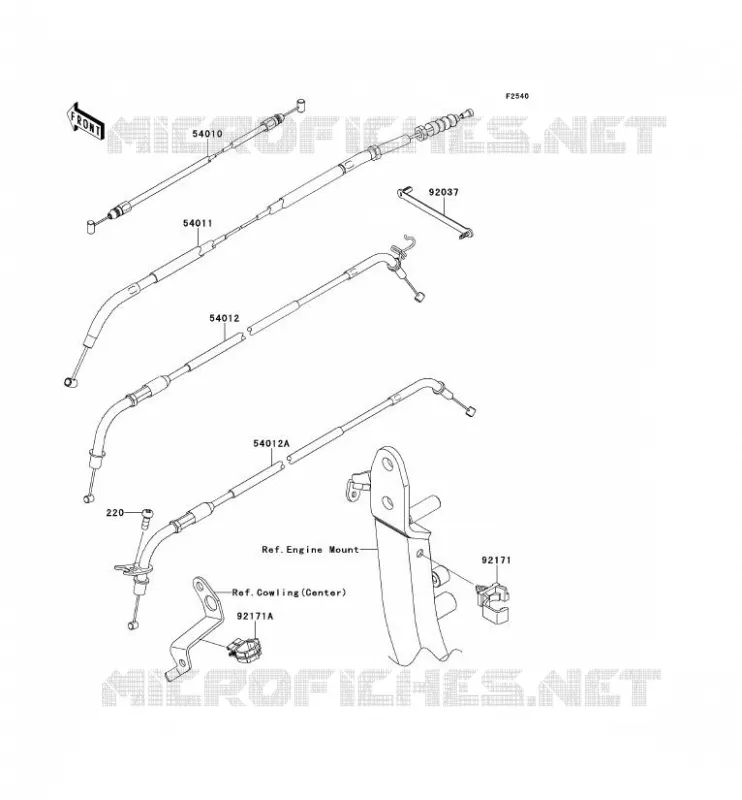 CABLES Kawasaki MOTOS 1000 2012 Z1000 ABS  ZR1000ECF