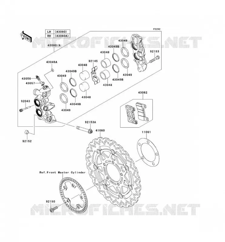 FREIN AVANT Kawasaki MOTOS 1000 2013 Z1000 ABS  ZR1000EDF