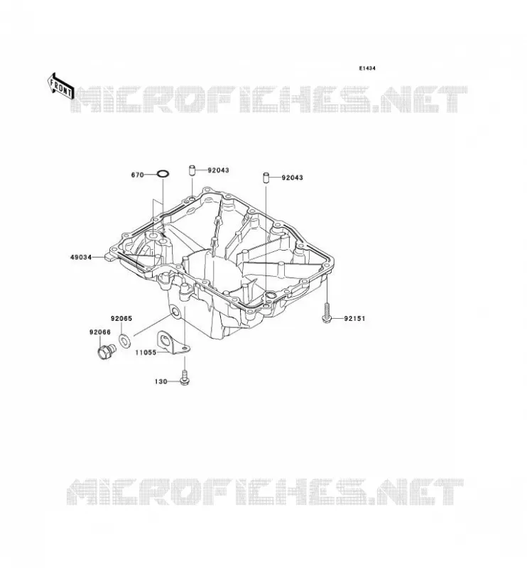 CARTER INFERIEUR Kawasaki MOTOS 1000 2013 Z1000 ABS  ZR1000EDF