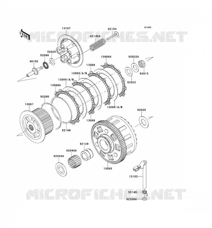 EMBRAYAGE Kawasaki MOTOS 1000 2013 Z1000 ABS  ZR1000EDF