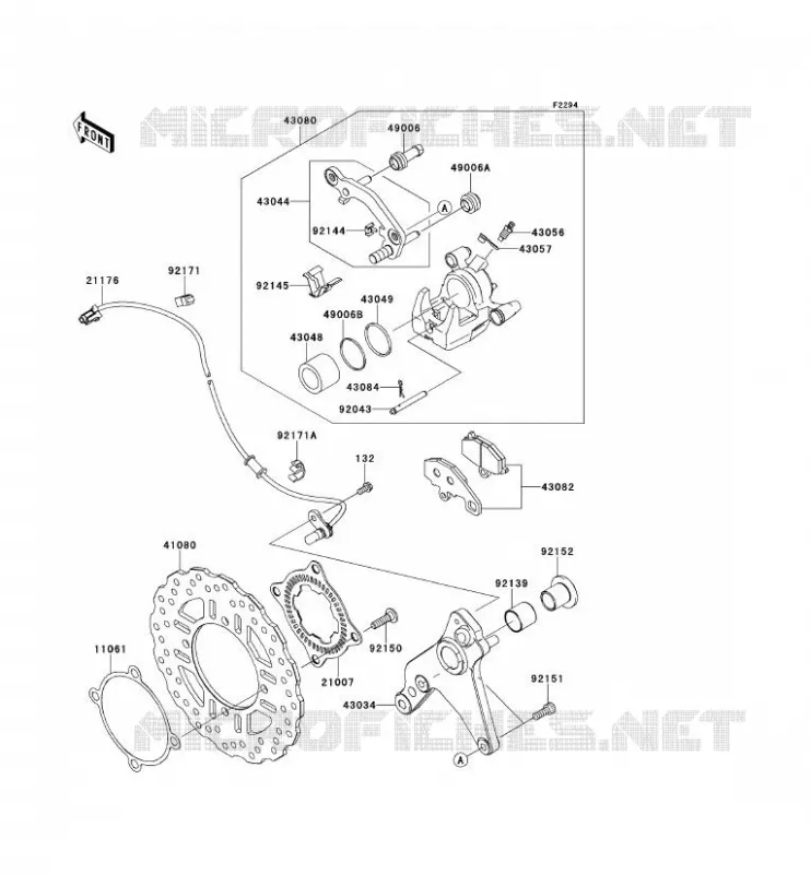 FREIN ARRIERE Kawasaki MOTOS 1000 2013 Z1000 ABS  ZR1000EDF