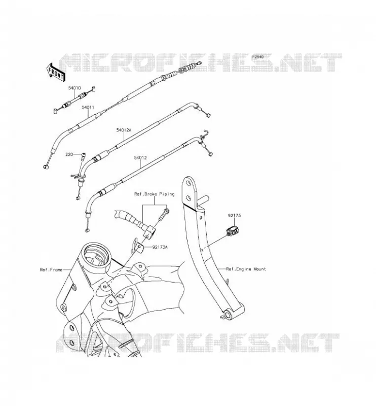 CABLES Kawasaki MOTOS 1000 2015 Z1000 ABS  ZR1000GFF