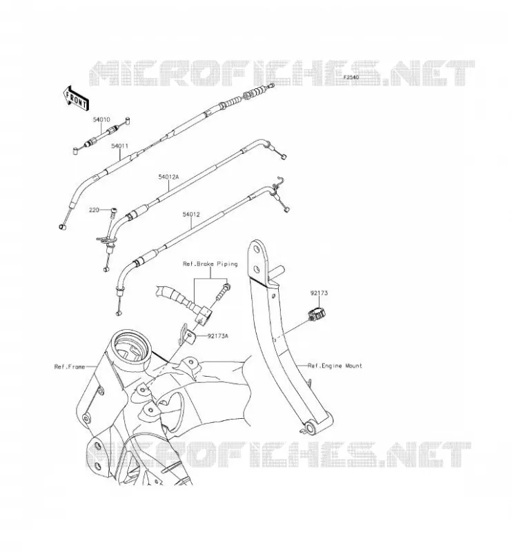 CABLES Kawasaki MOTOS 1000 2015 Z1000 ABS  ZR1000GFF