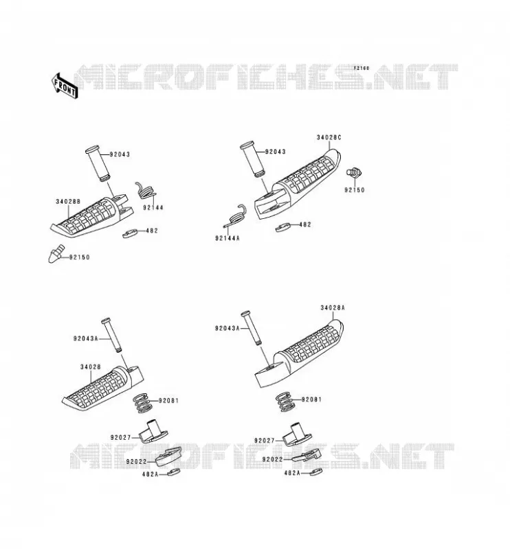 REPOSE PIED Kawasaki MOTOS 1100 1992 ZEPHYR 1100  ZR1100-A1