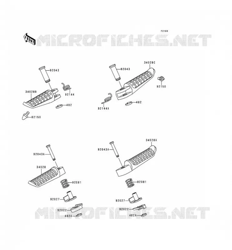 REPOSE PIED Kawasaki MOTOS 1100 1993 ZEPHYR 1100  ZR1100-A2